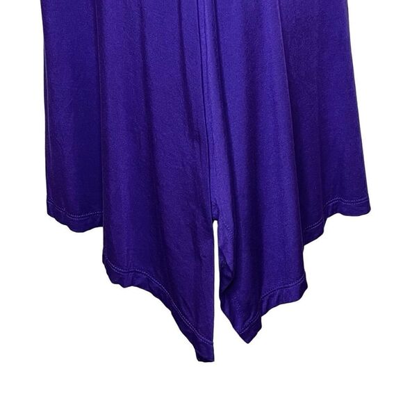 Soft Surroundings purple 3/4 sleeve shark bite tunic top size M - Picture 7 of 14